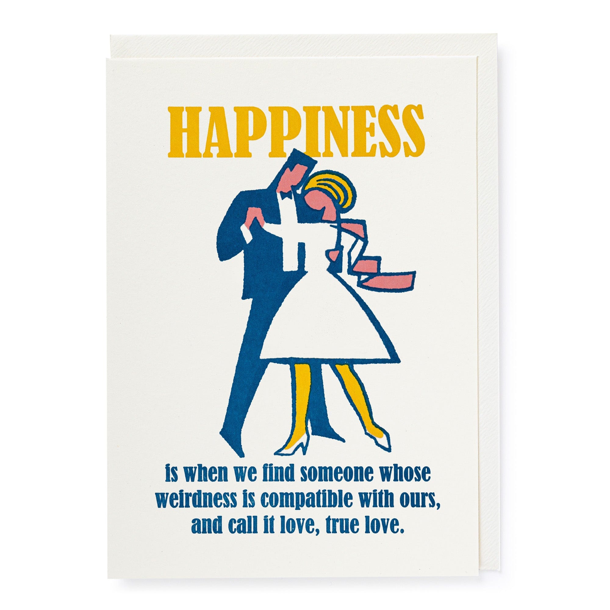 Letterpress Card Happiness Dancers