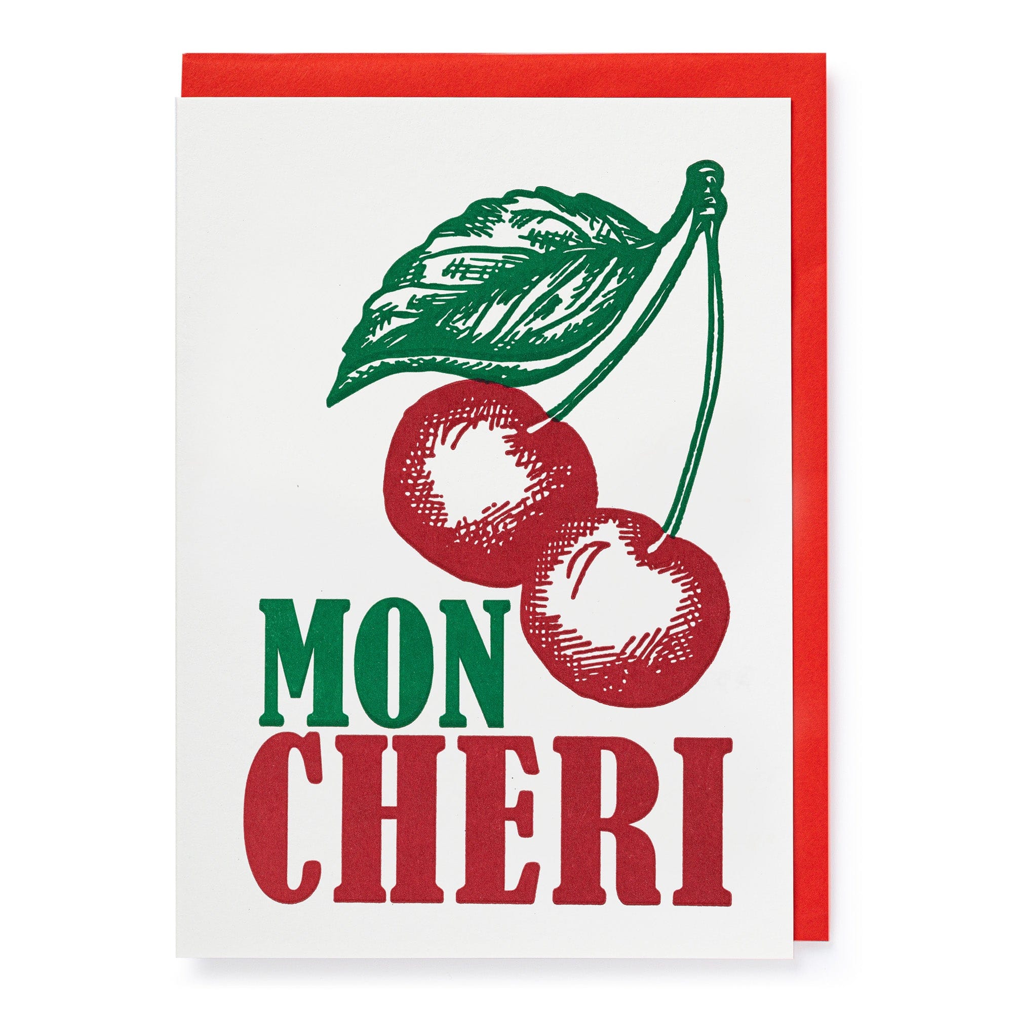 Letterpress Card Mon Cheri