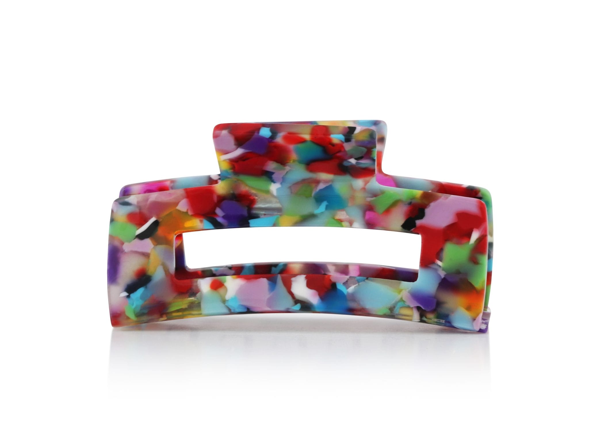 Sophia Resin Bulldog Hair Grip, Red/Orange/Lilac