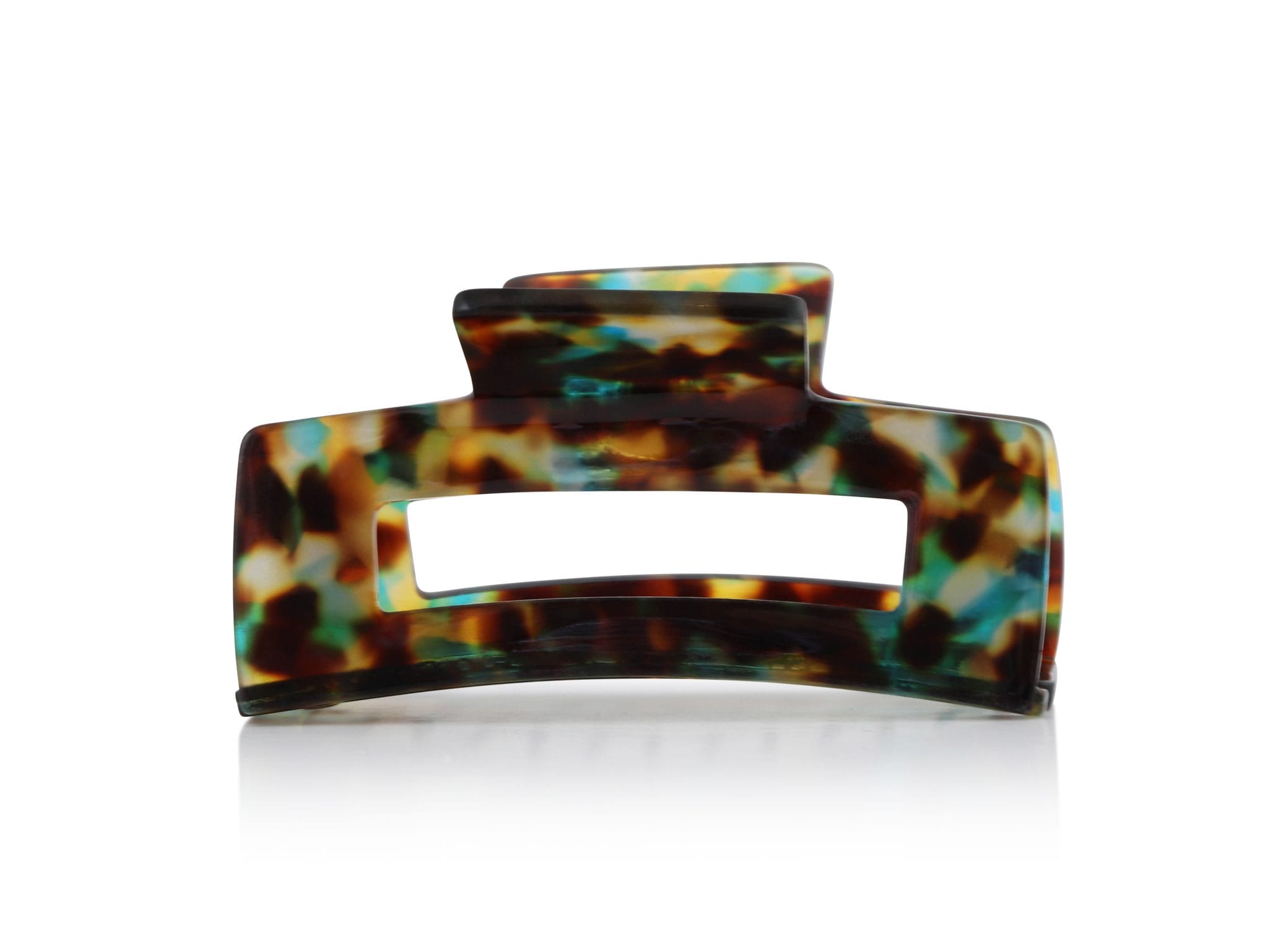 Sophia Resin Bulldog Hair Grip, Blue, Yellow/Brown