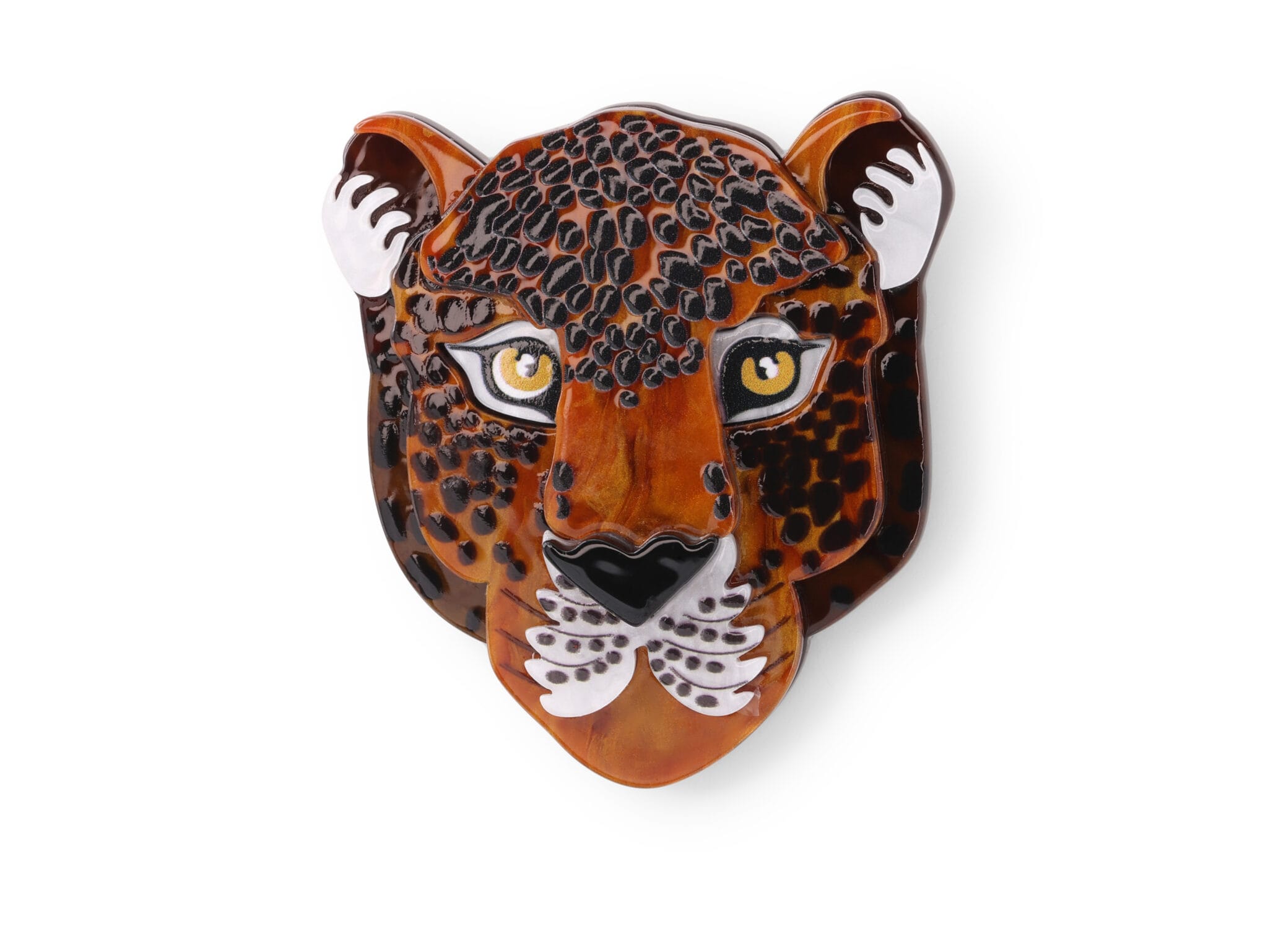 Cheetah Perspex Brooch