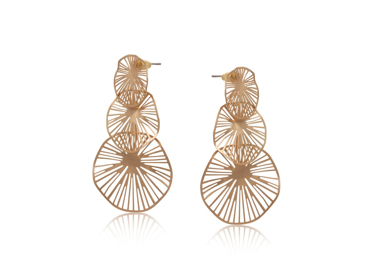 Big Metal Giverny Matte Water Plant Earrings, Gold