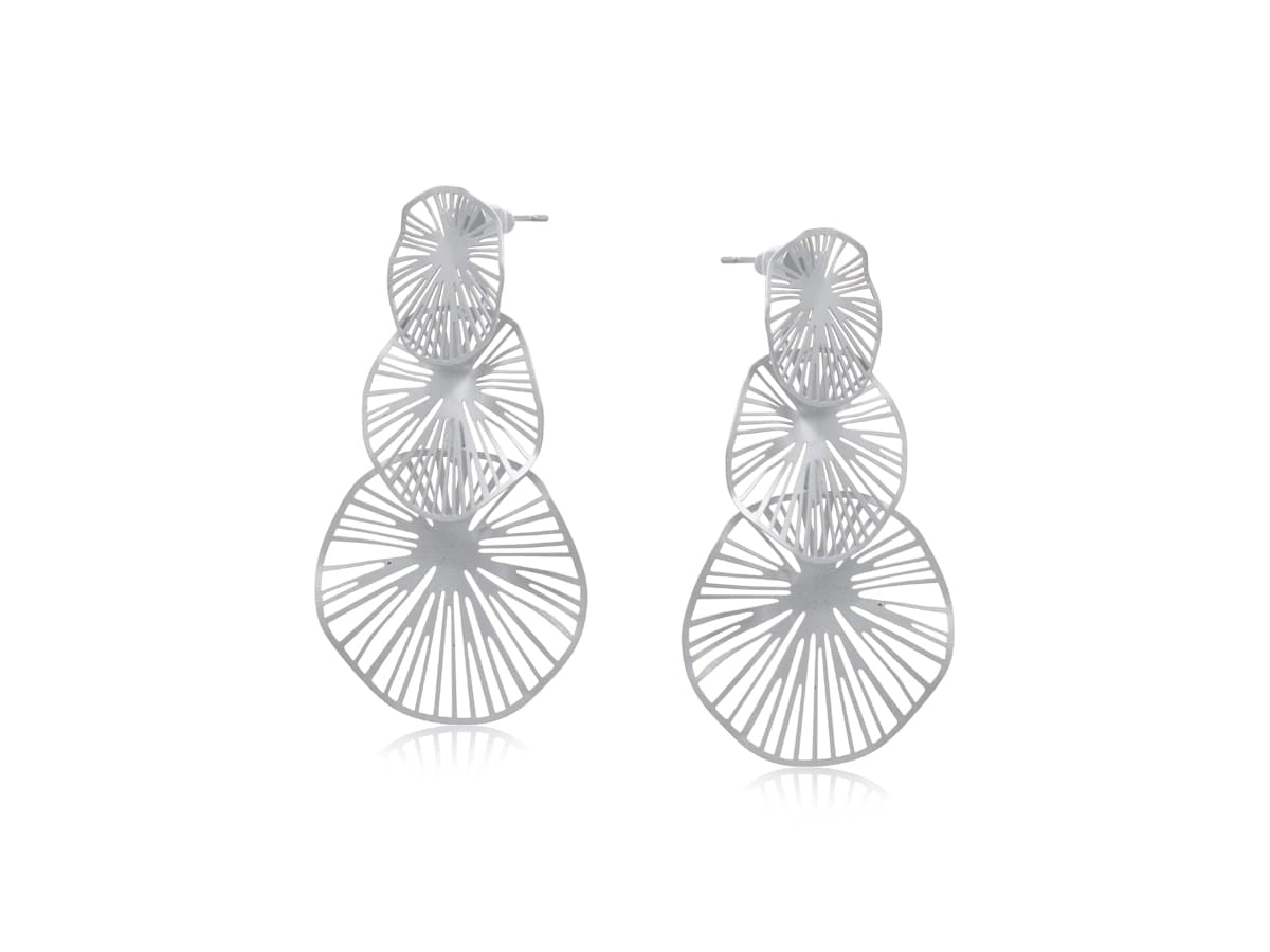 Big Metal Giverny Matte Water Plant Earrings, Gold