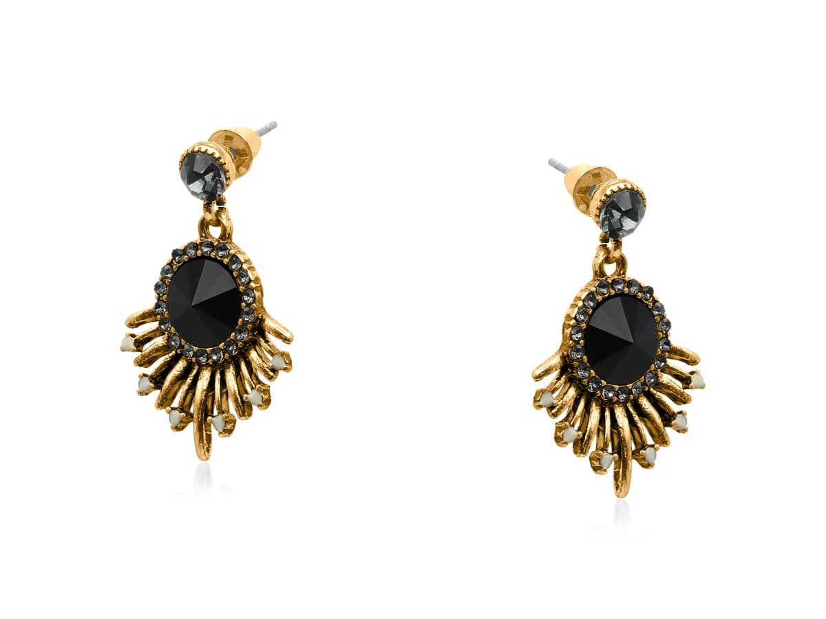 Big Metal Lucce Demi Fine Earrings, Black