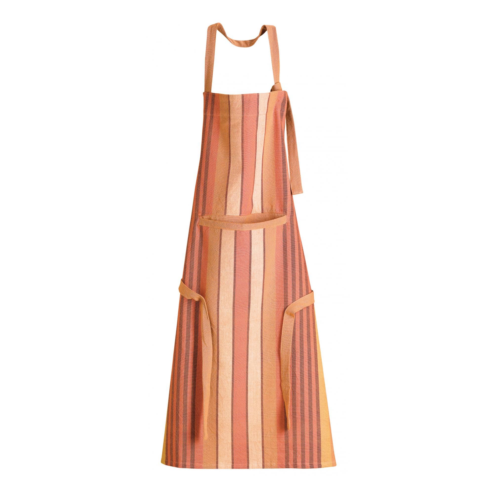 Yuna Recycled Cotton Apron With Pocket, Terracotta