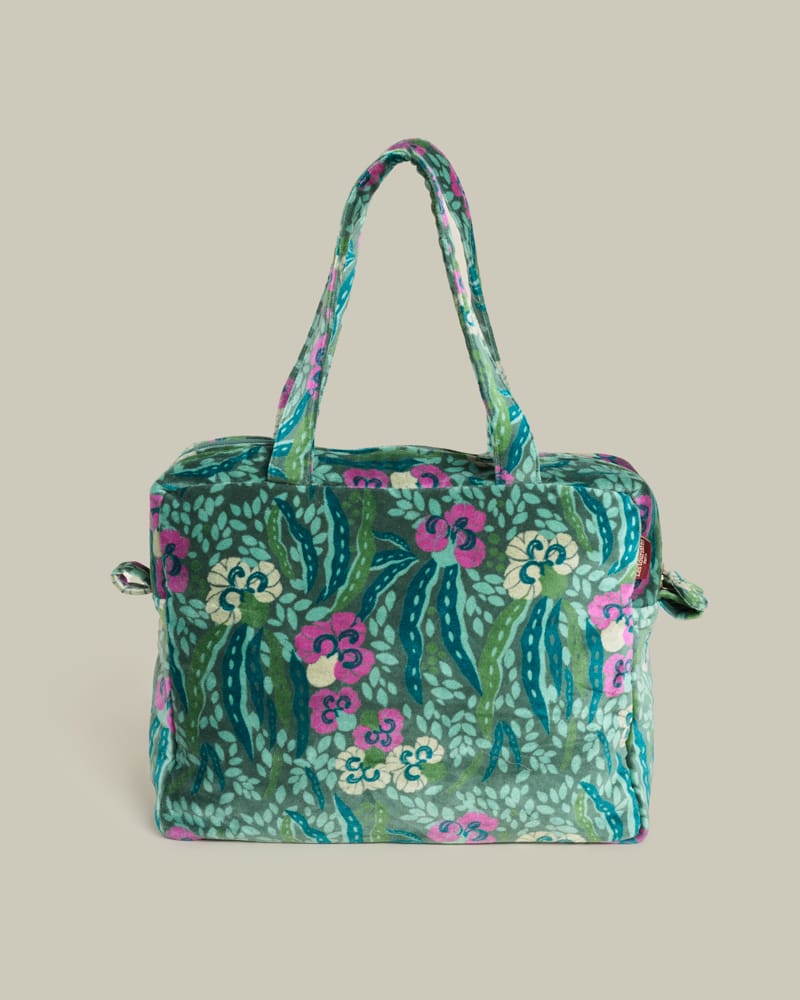 Velvet Handbag by Les Touristes Allegria Green