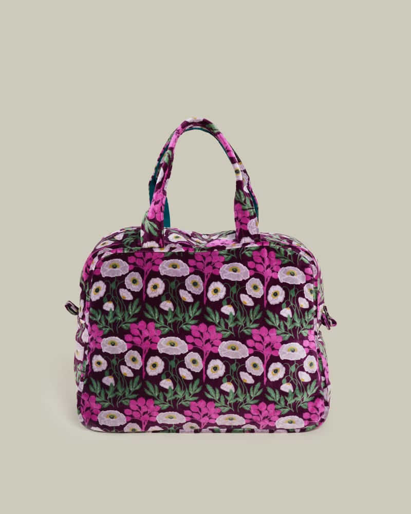 Poppins Velvet Weekend Bag Poppy Fig