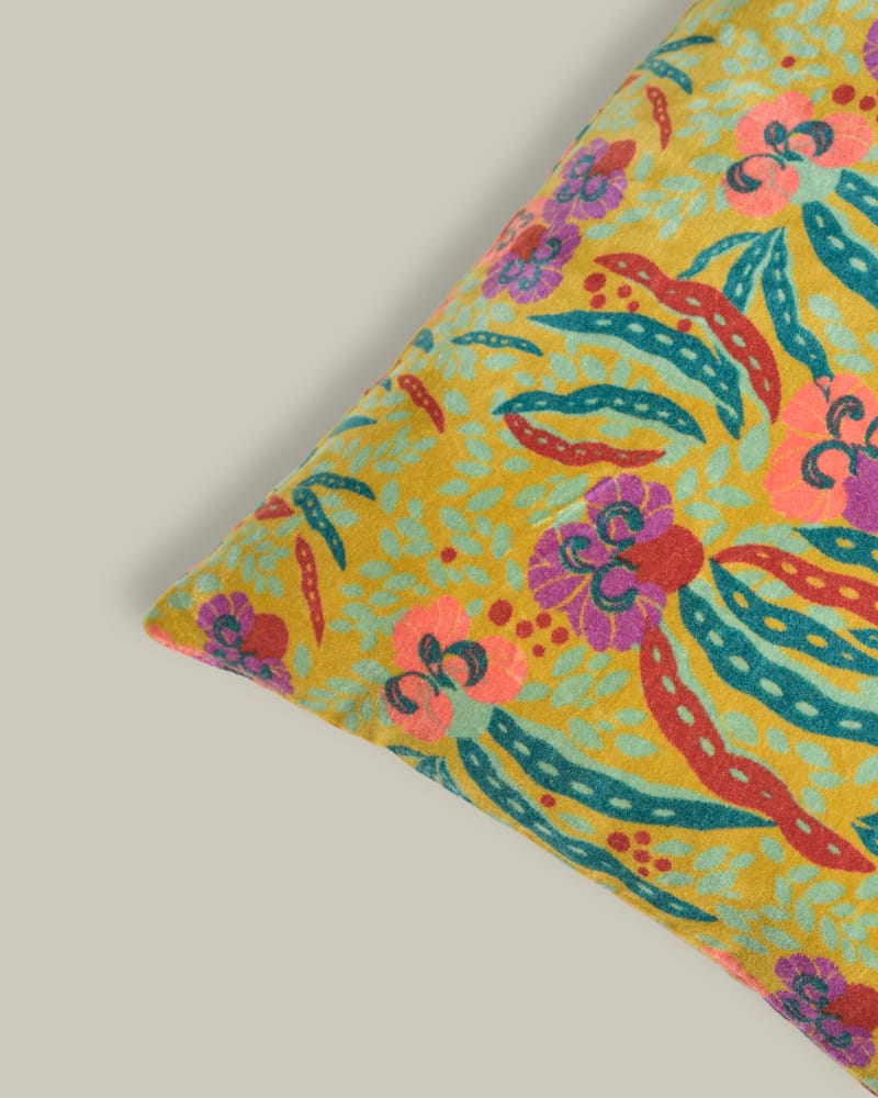Allegria Gold Rectangular Velvet Cushion 55x35cm