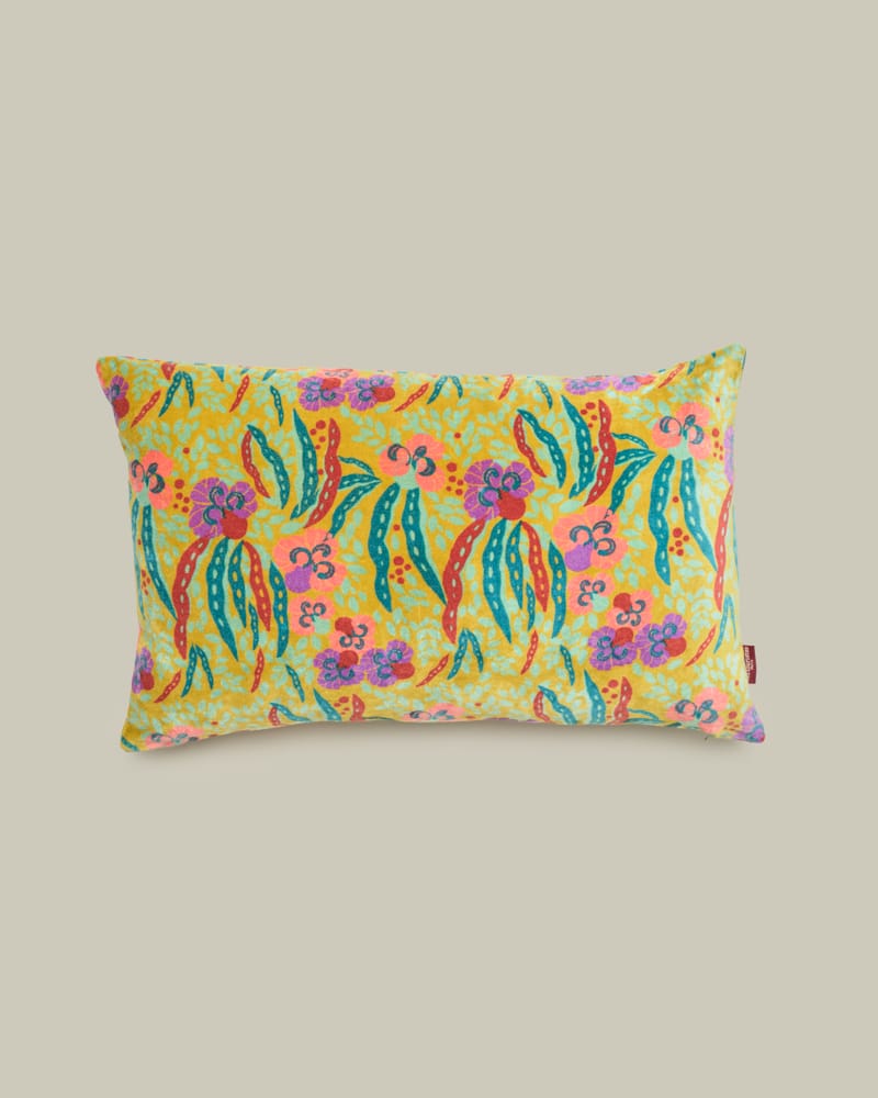 Allegria Gold Rectangular Velvet Cushion 55x35cm