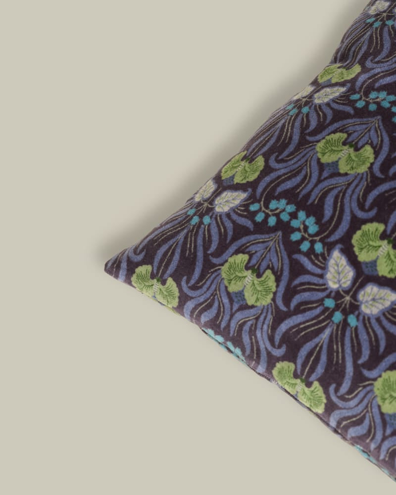 Muguet Blue Velvet Cushion 45x45cm