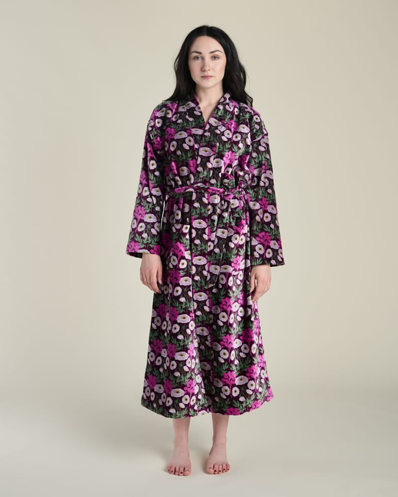 Les Touristes Velvet Dressing Gown Poppy Fig