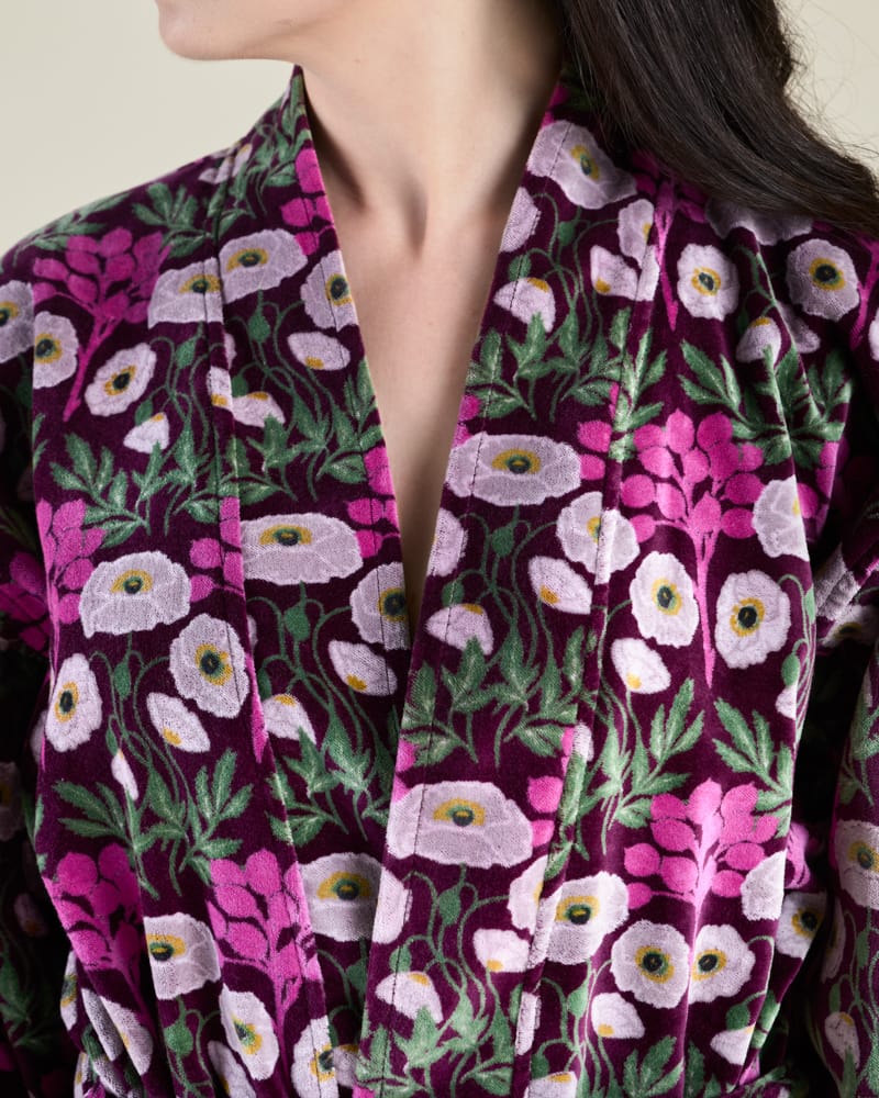 Les Touristes Velvet Dressing Gown Poppy Fig