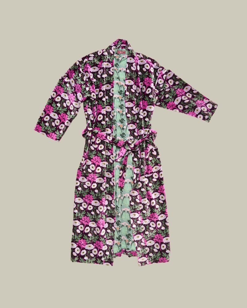 Les Touristes Velvet Dressing Gown Poppy Fig