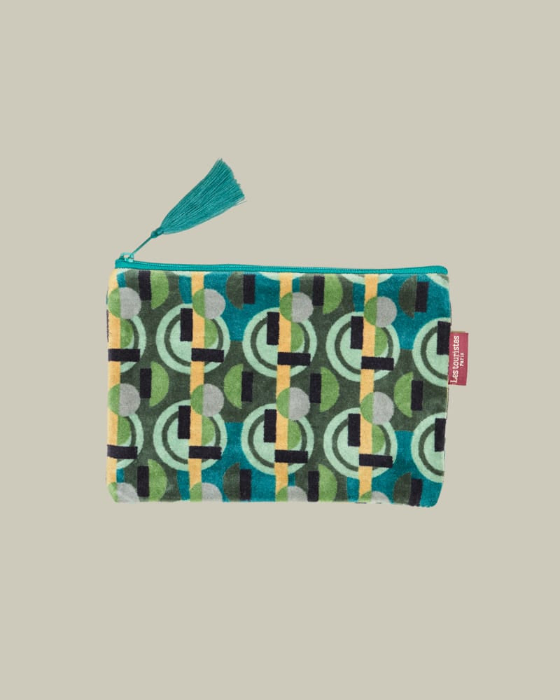 Velvet Zipped Pouch With Tassel, Large Sonia Moss