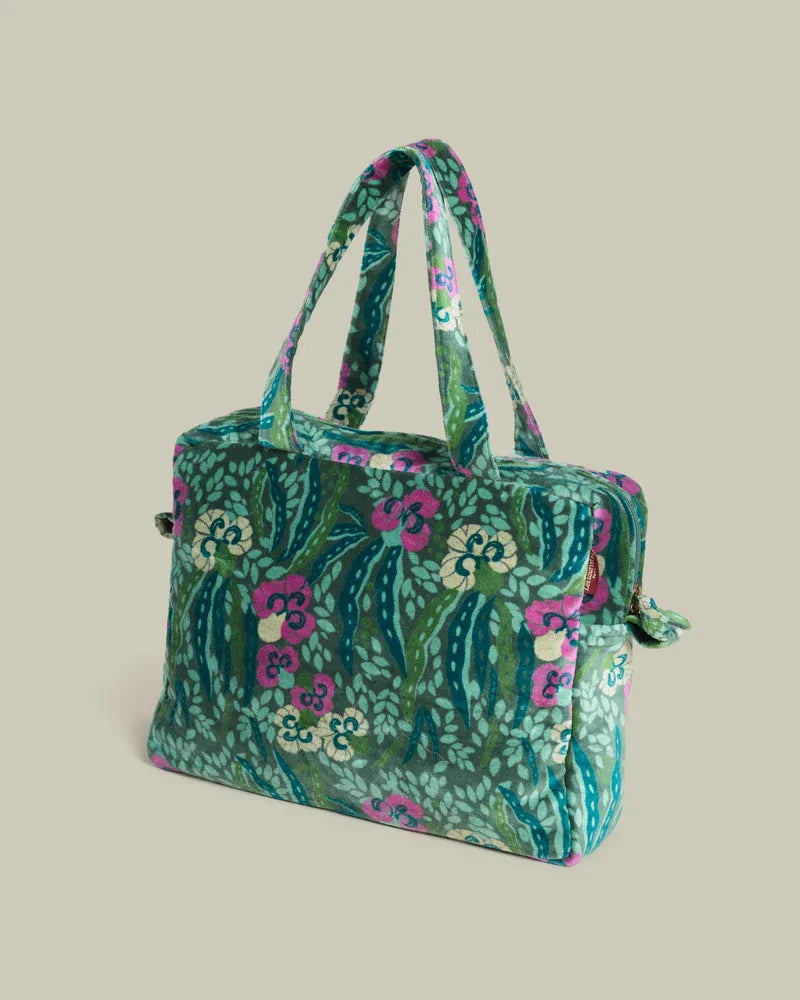 Velvet Handbag by Les Touristes Allegria Green