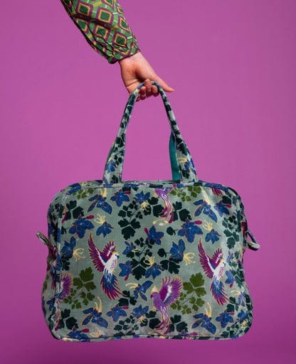 Poppins Velvet Weekend Bag, Ancolie New Green