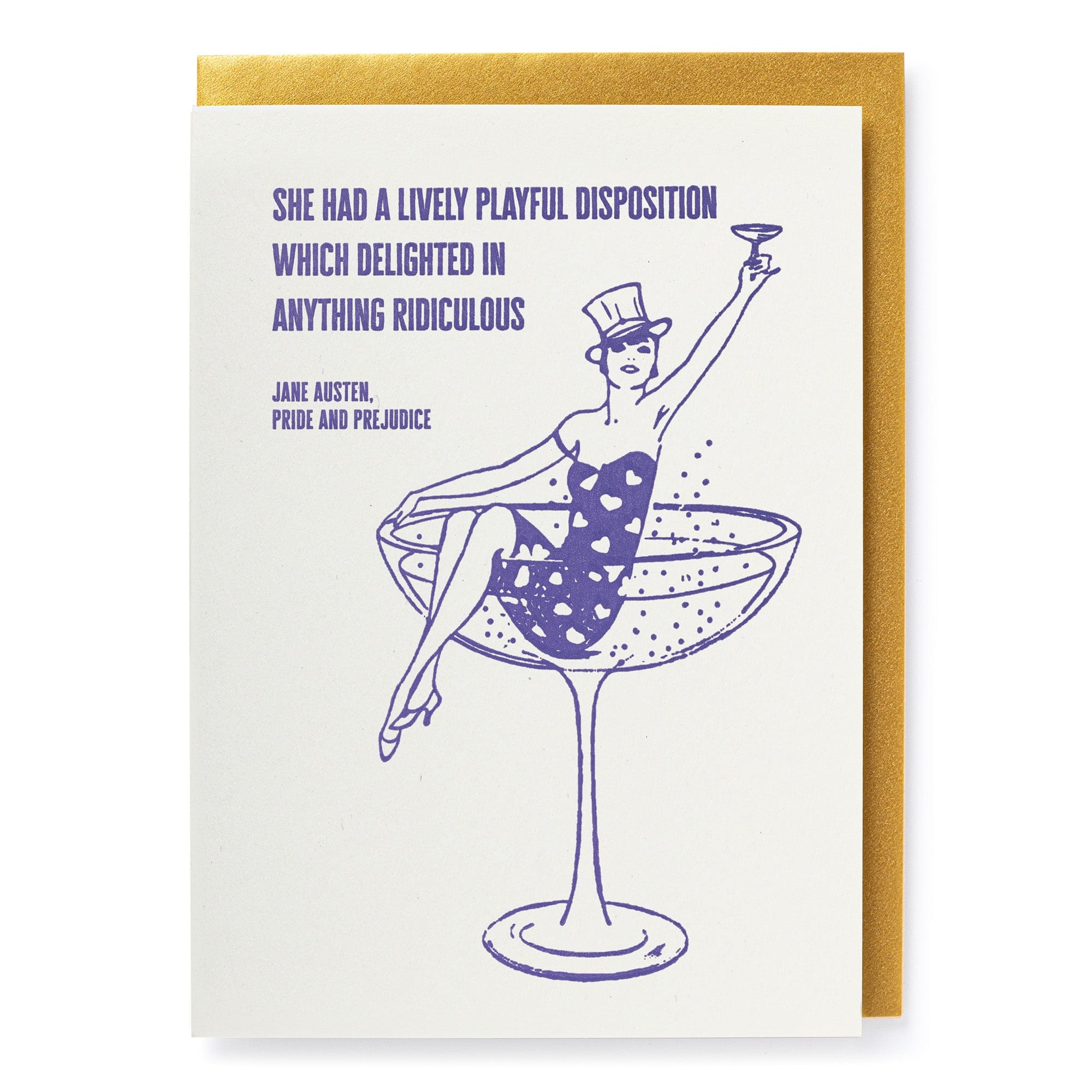 Letterpress Card Ridiculous Champagne