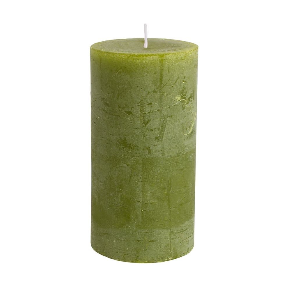 Rustic Pillar Candle 70 x 130mm Fern Green