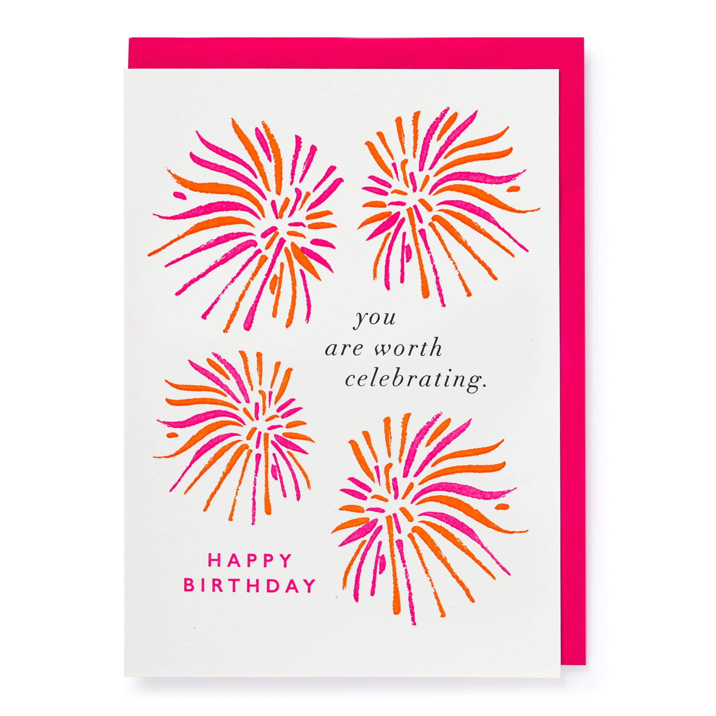 Letterpress Card Birthday Fireworks