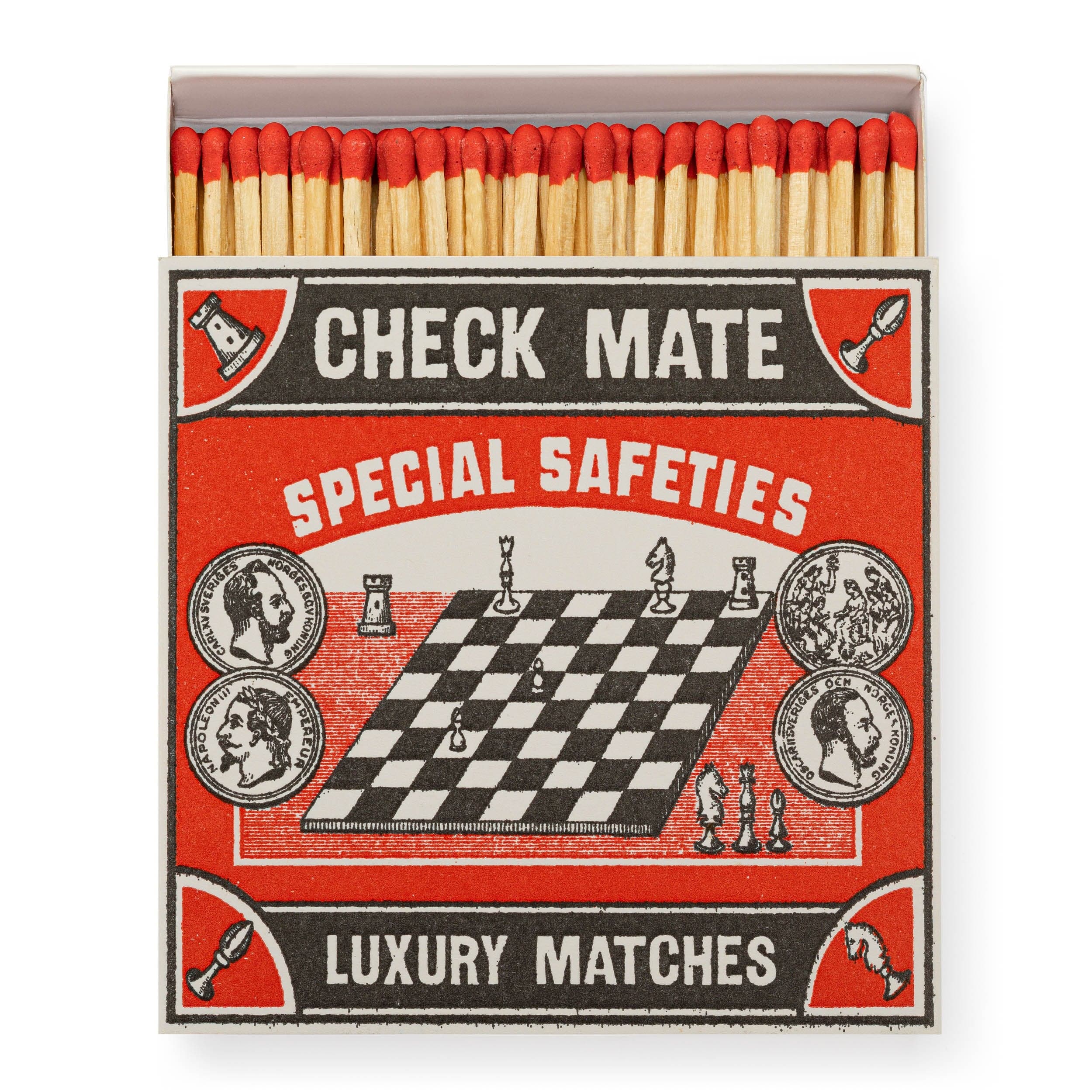 Square Luxury Match Box Check Mate