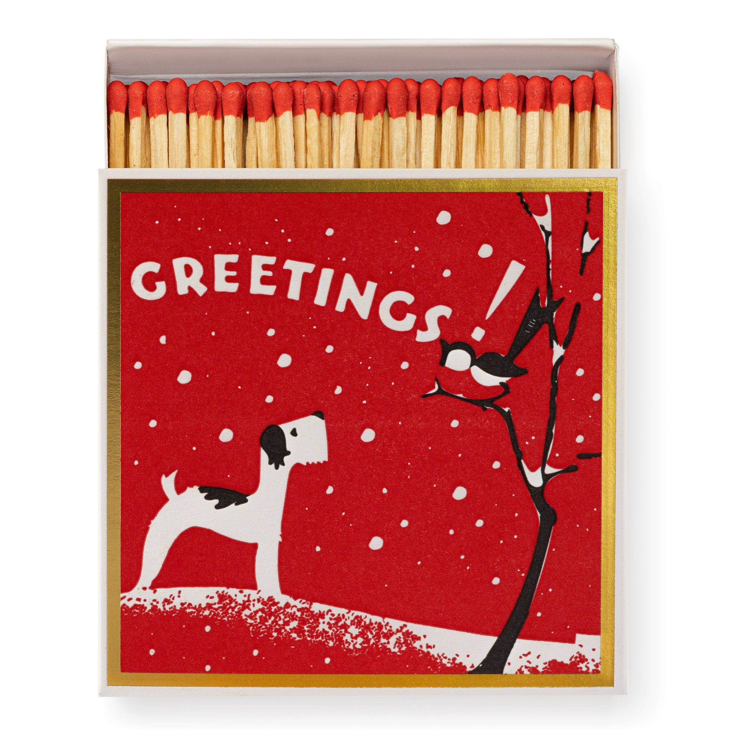 Square Luxury Match Box Winter Greetings
