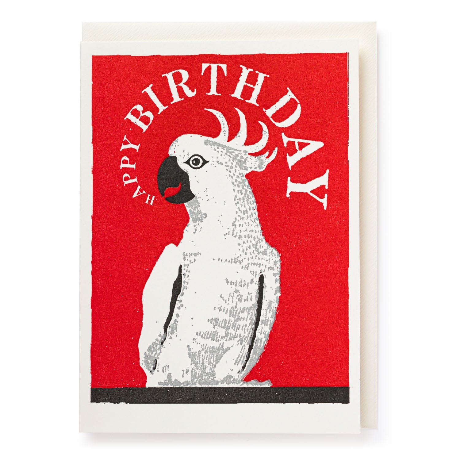 Letterpress Card Birthday Cockatoo