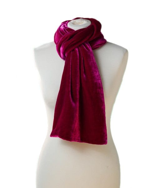 Luxury Silk Velvet Double Sided Scarf New Fuchsia