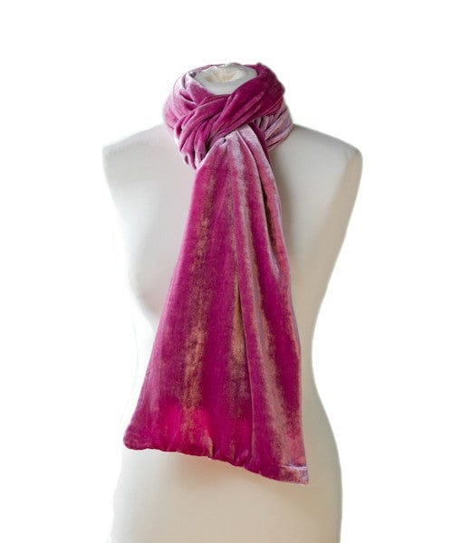 Luxury Silk Velvet Double Sided Scarf Rose