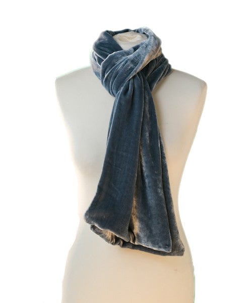 Luxury Silk Velvet Double Sided Scarf Steel