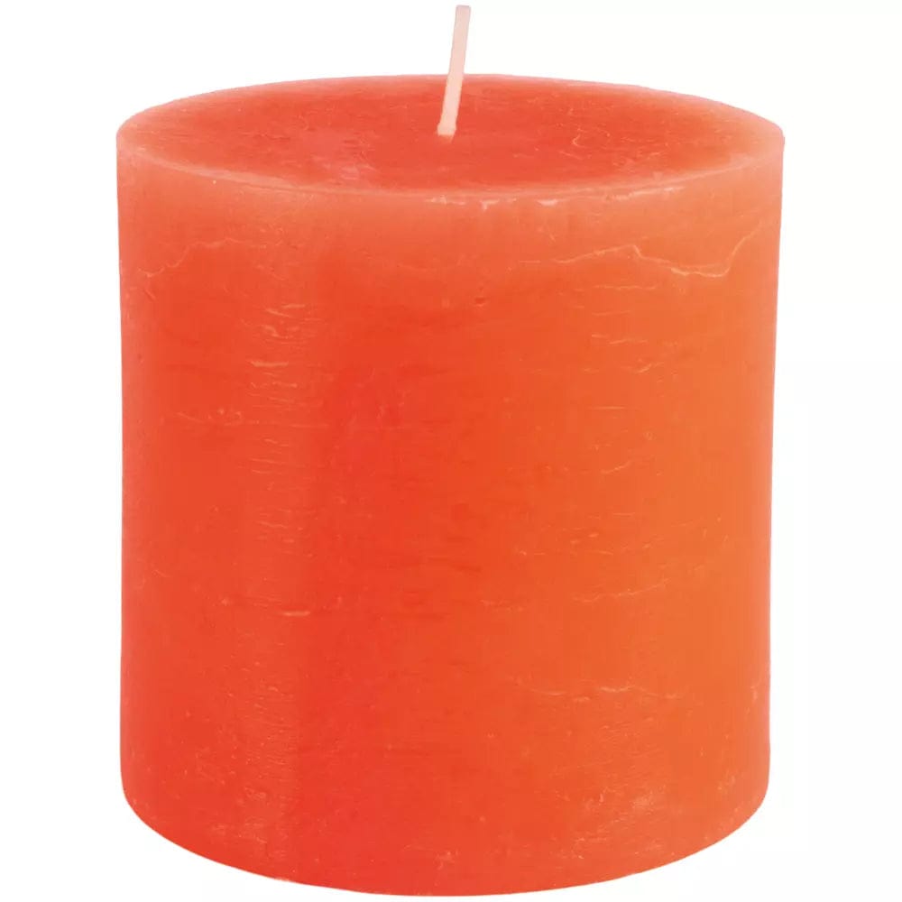 Rustic Pillar Candle 100x100mm Coral