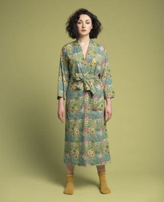 Long Cotton Dressing Gown, Swainston New Green