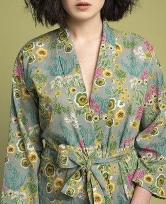 Long Cotton Dressing Gown, Swainston New Green