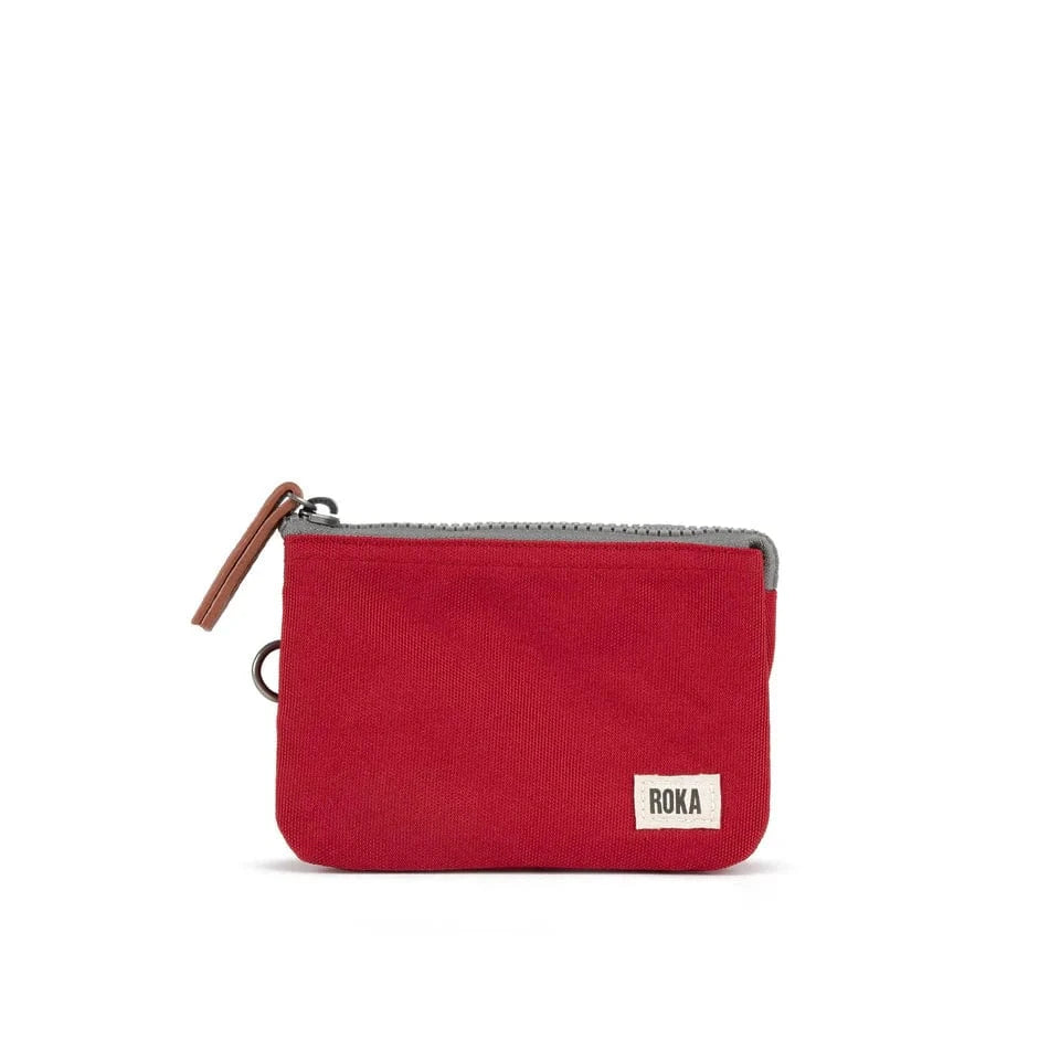 Roka Sustainable Canvas Small Carnaby Wallet Mars Red
