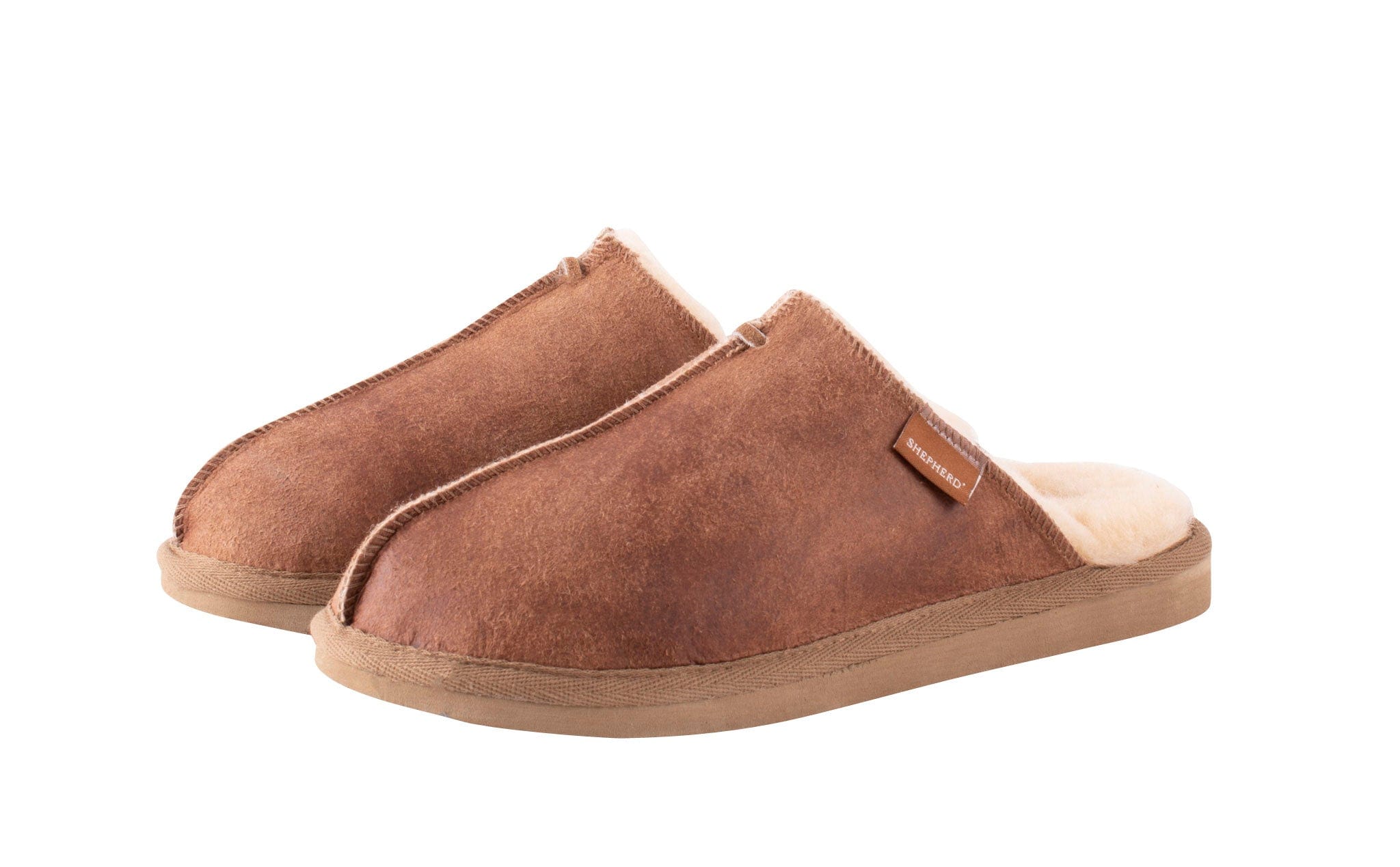 Hugo Antique Cognac Sheepskin Slippers