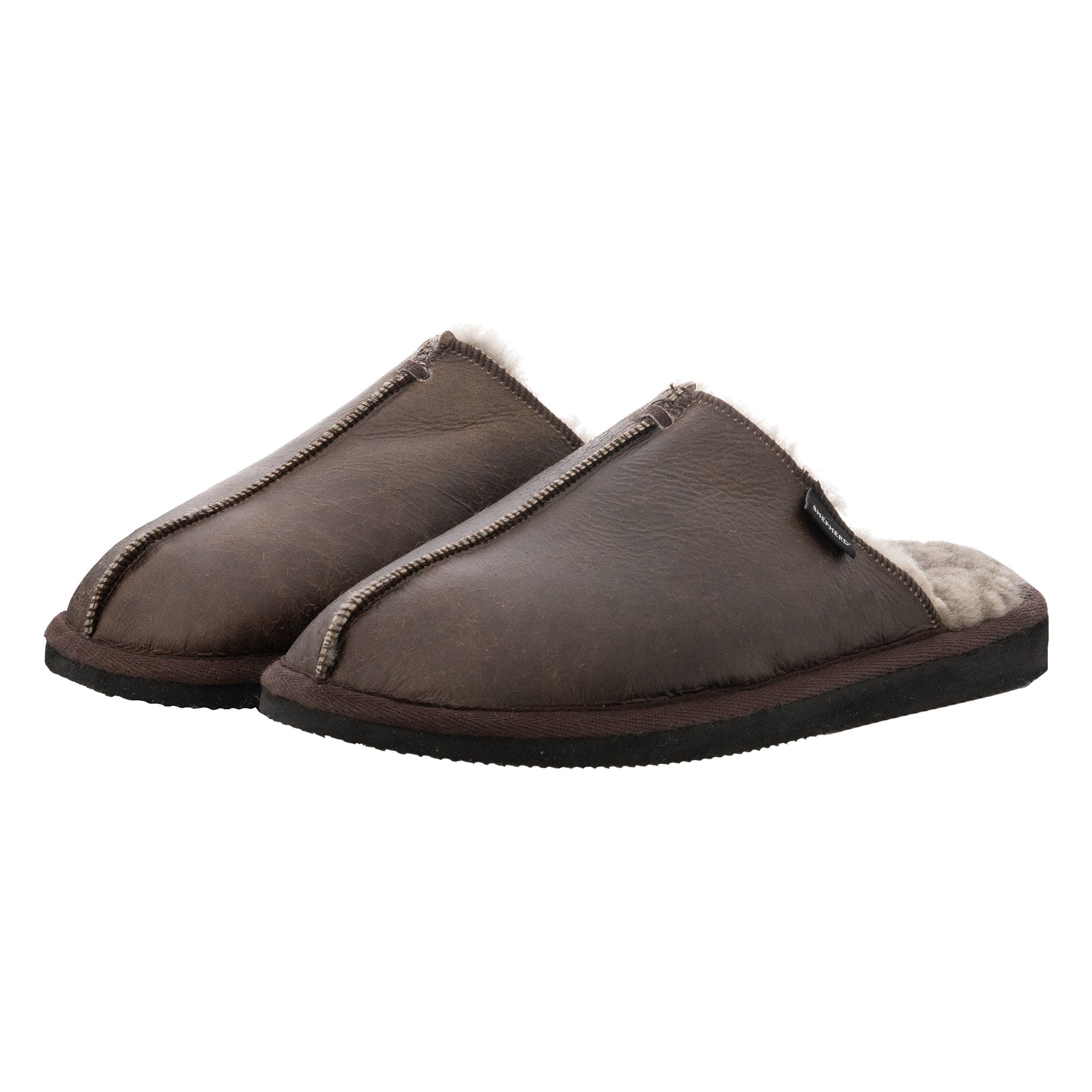 Hugo Stone Oiled Antique Sheepskin Slippers