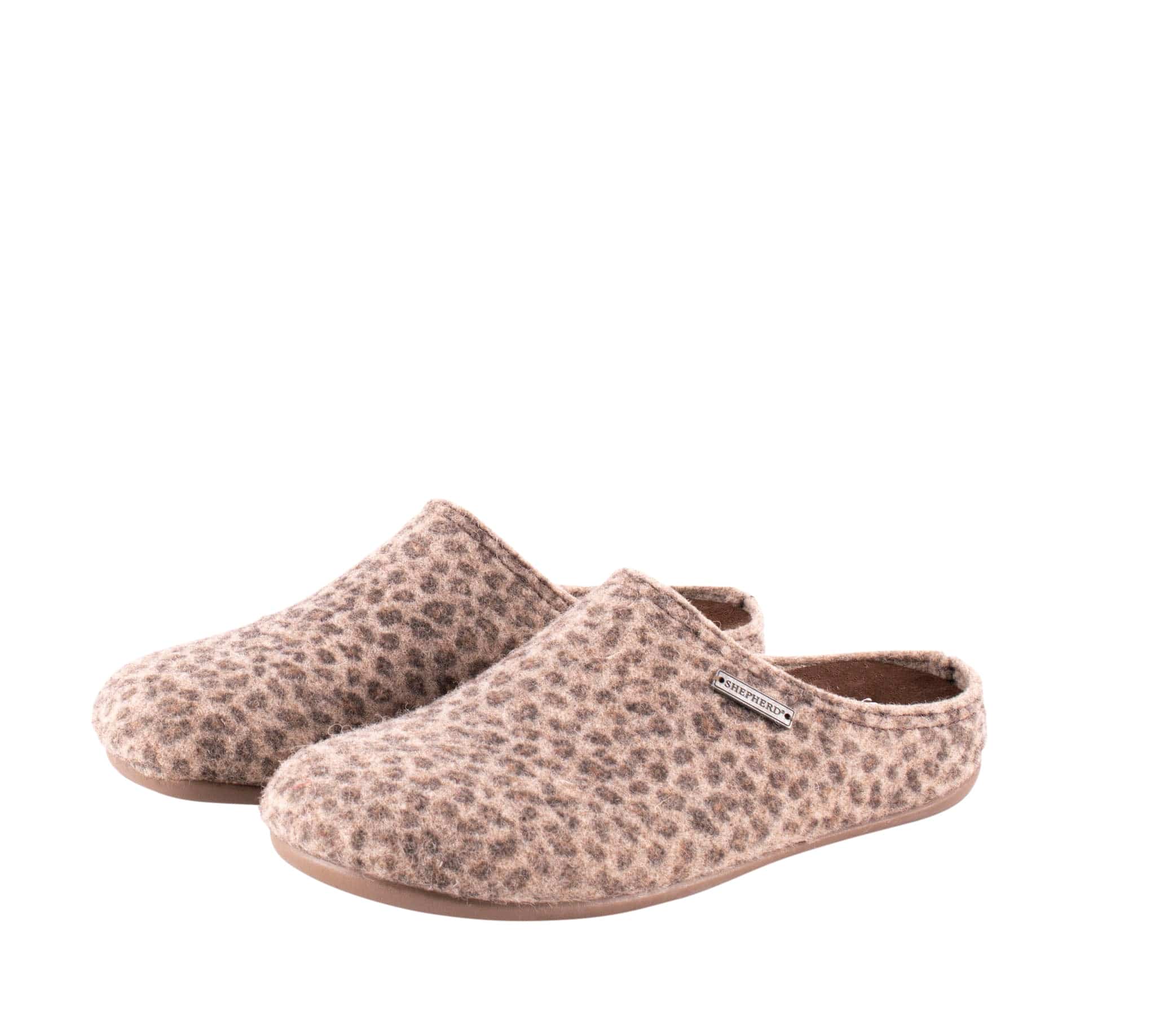 Cilla Leopard Wool Slippers