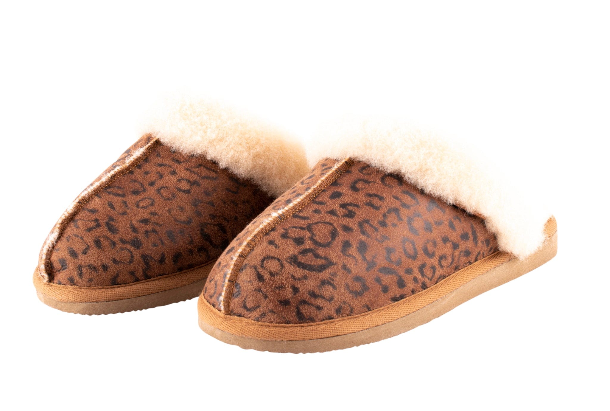 Jessica Chestnut Leopard Sheepskin Slippers