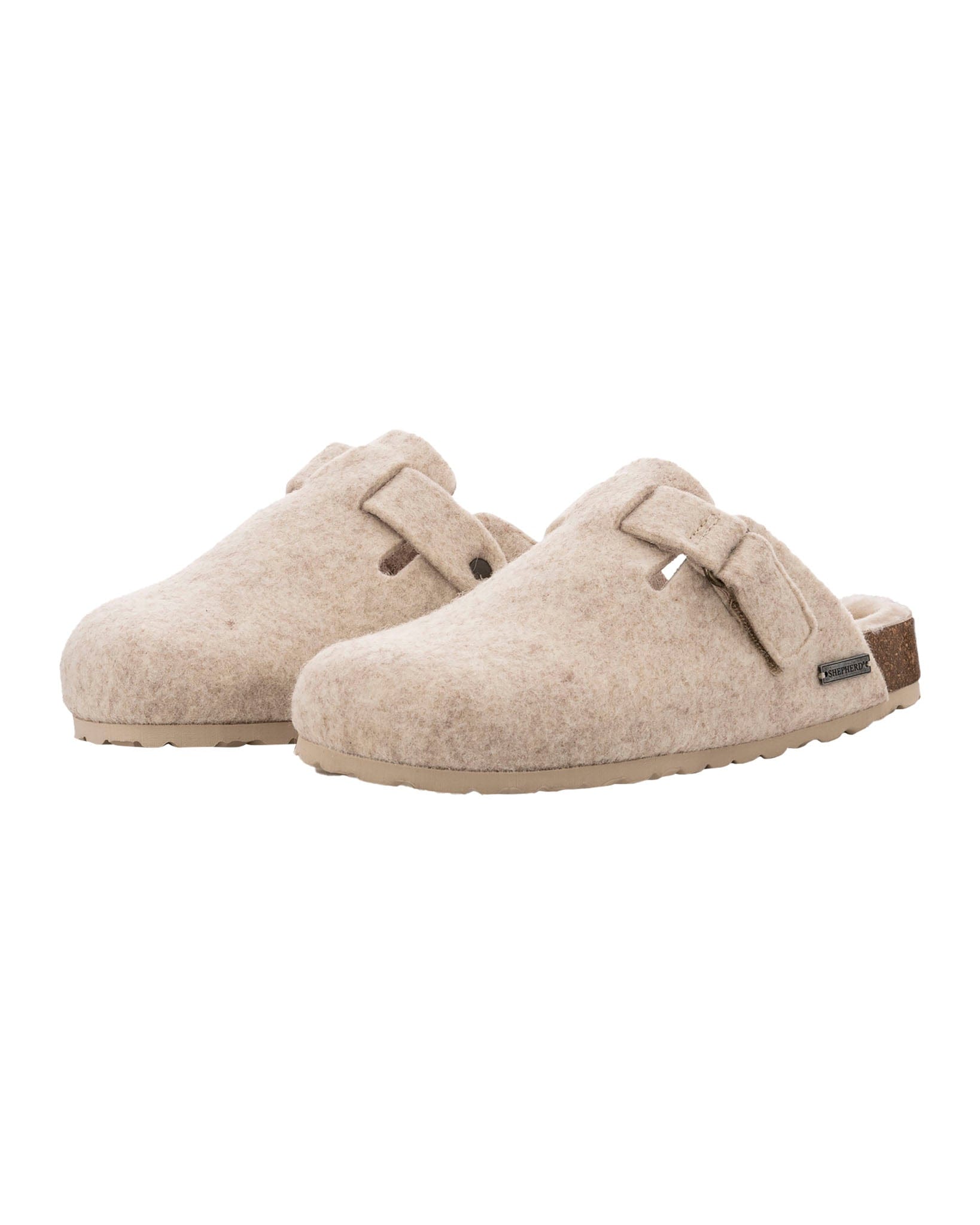 Hilma Cream Wool Felt Slippers