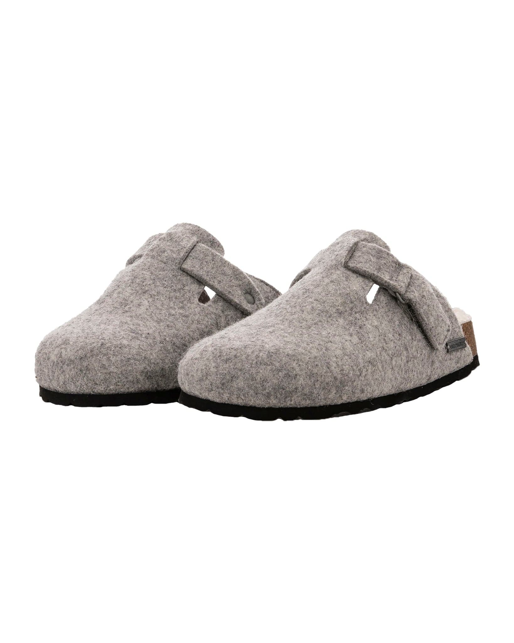 Hilma Grey Wool Felt Slippers