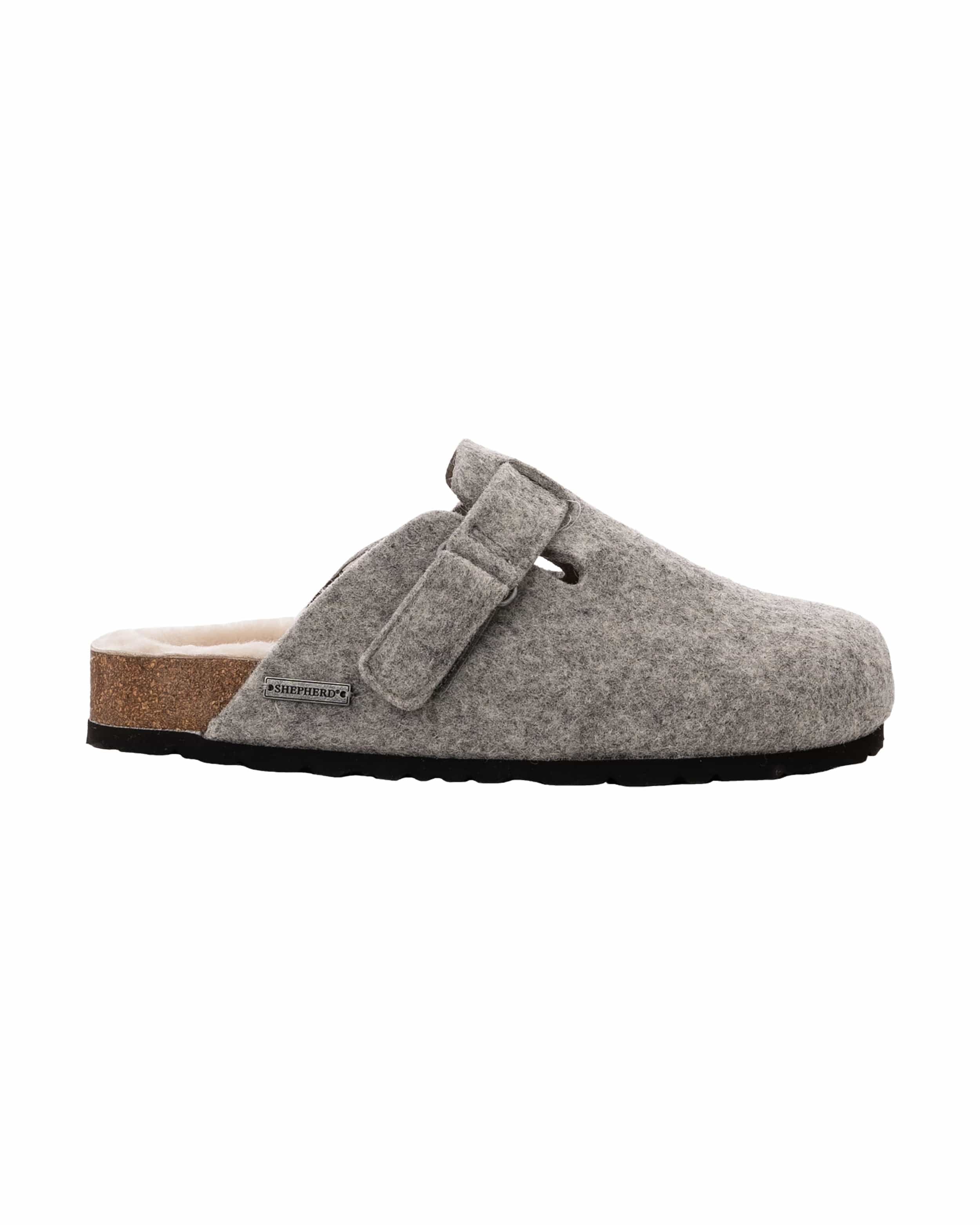 Hilma Grey Wool Felt Slippers