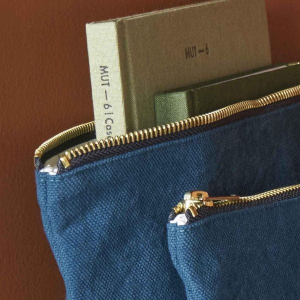 Medium Organic Cotton Zip Pouch 14x19 Iona Orage 