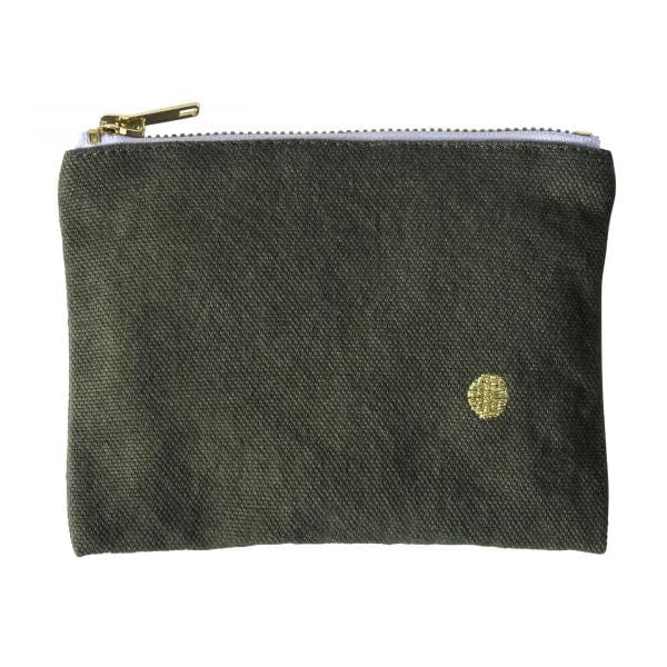 Medium Organic Cotton Zip Pouch 14x19 Iona Kale
