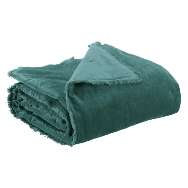 Fara Padded Velvet Fringed Throw by Vivaraise, Corinthe