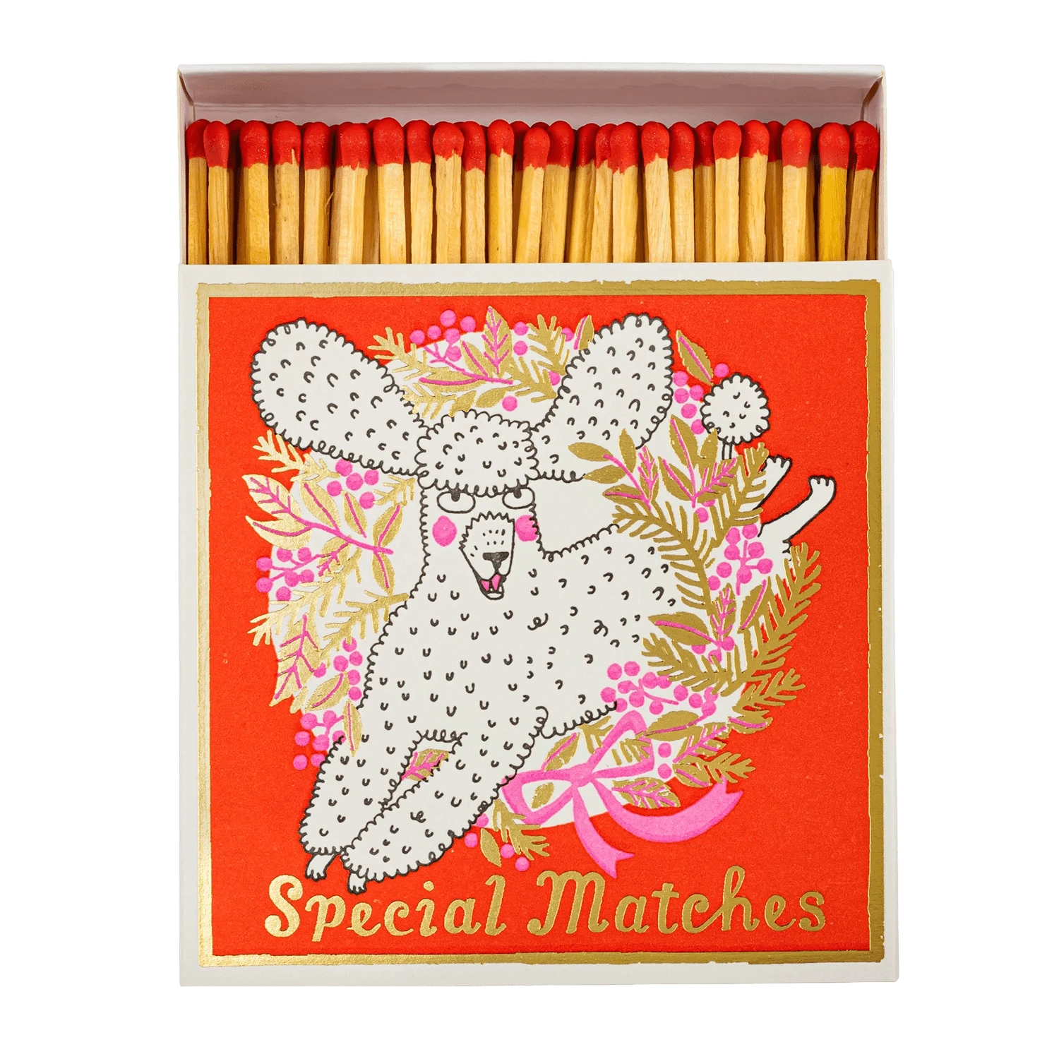 Square Luxury Match Box Christmas Poodle