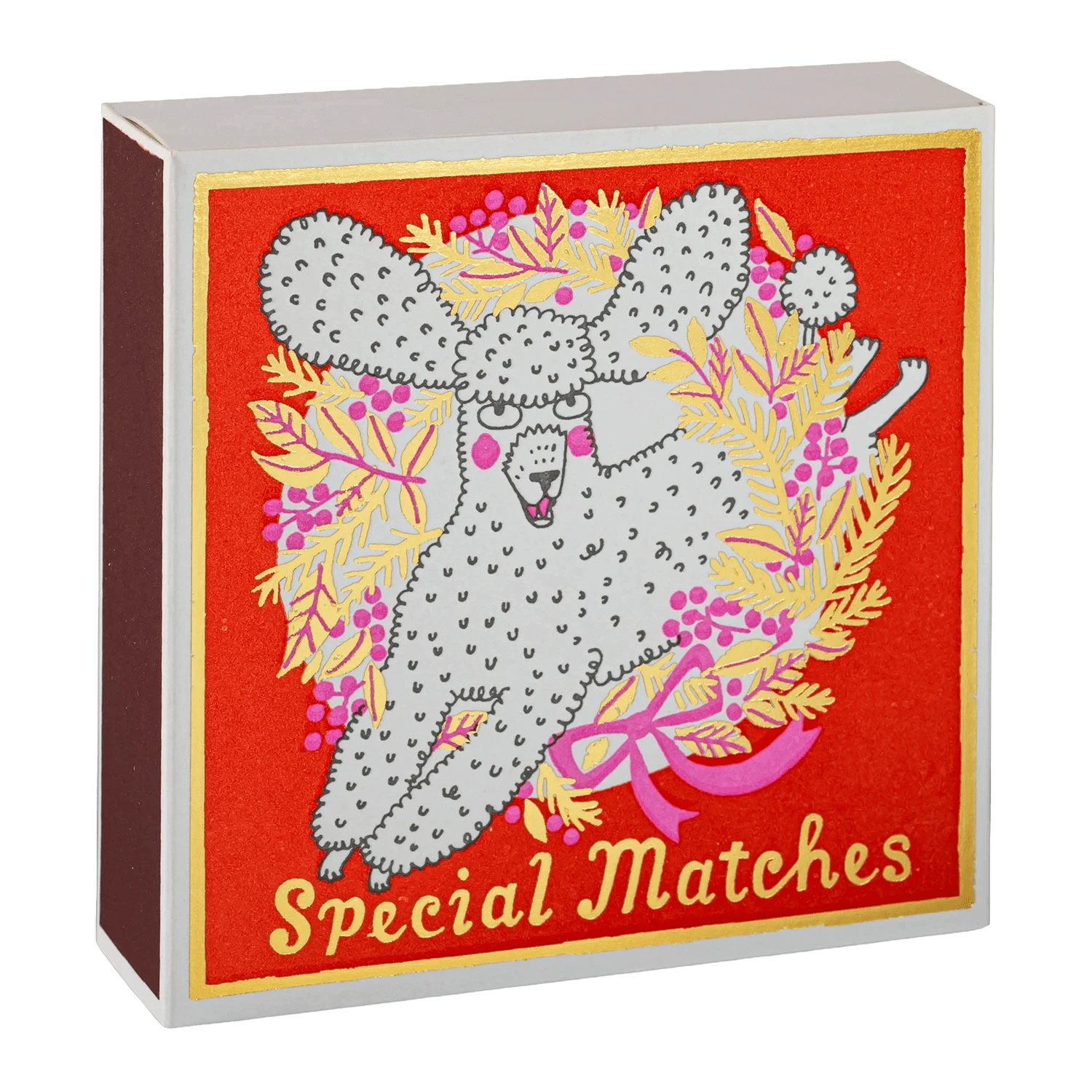 Square Luxury Match Box Christmas Poodle