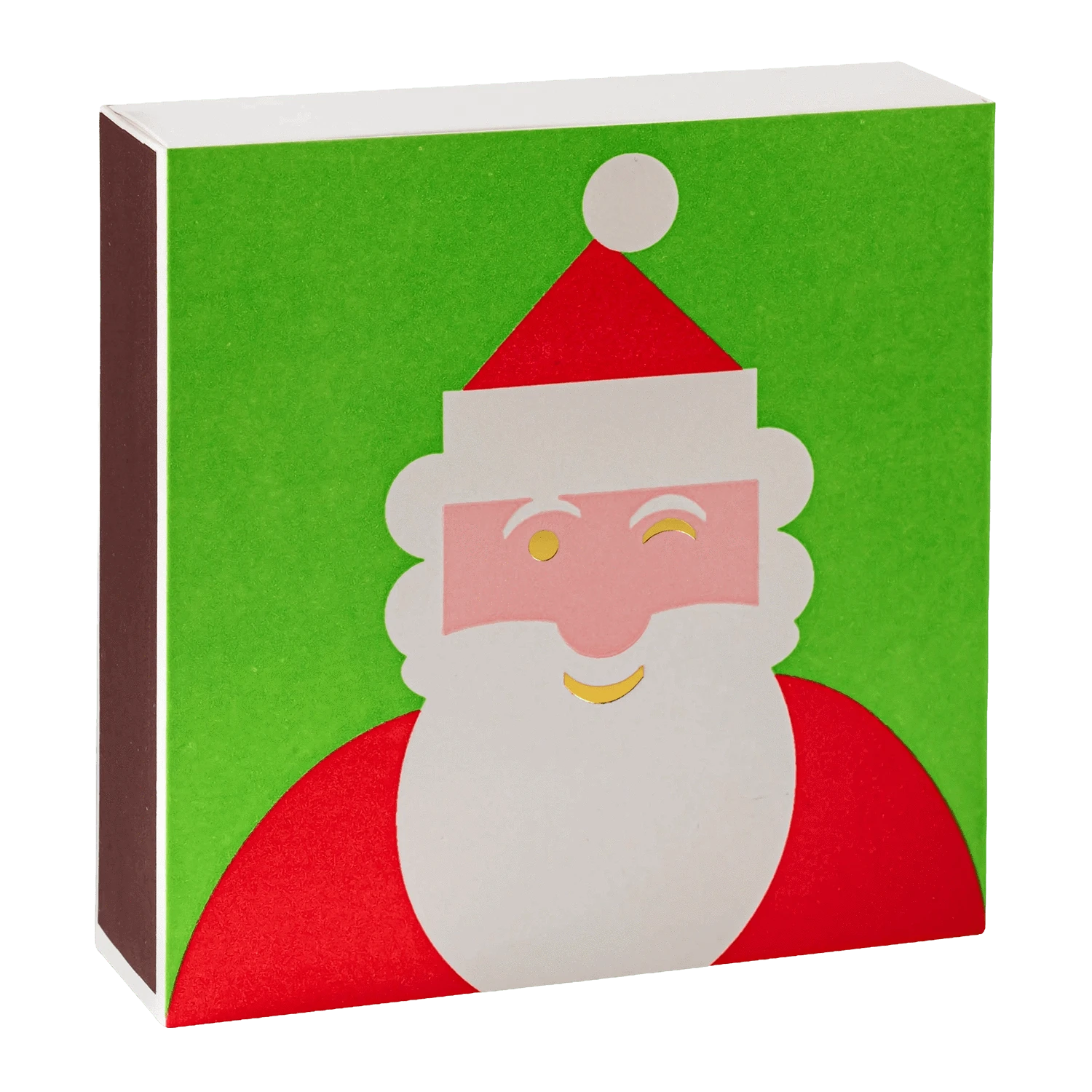 Square Luxury Match Box Winking Santa