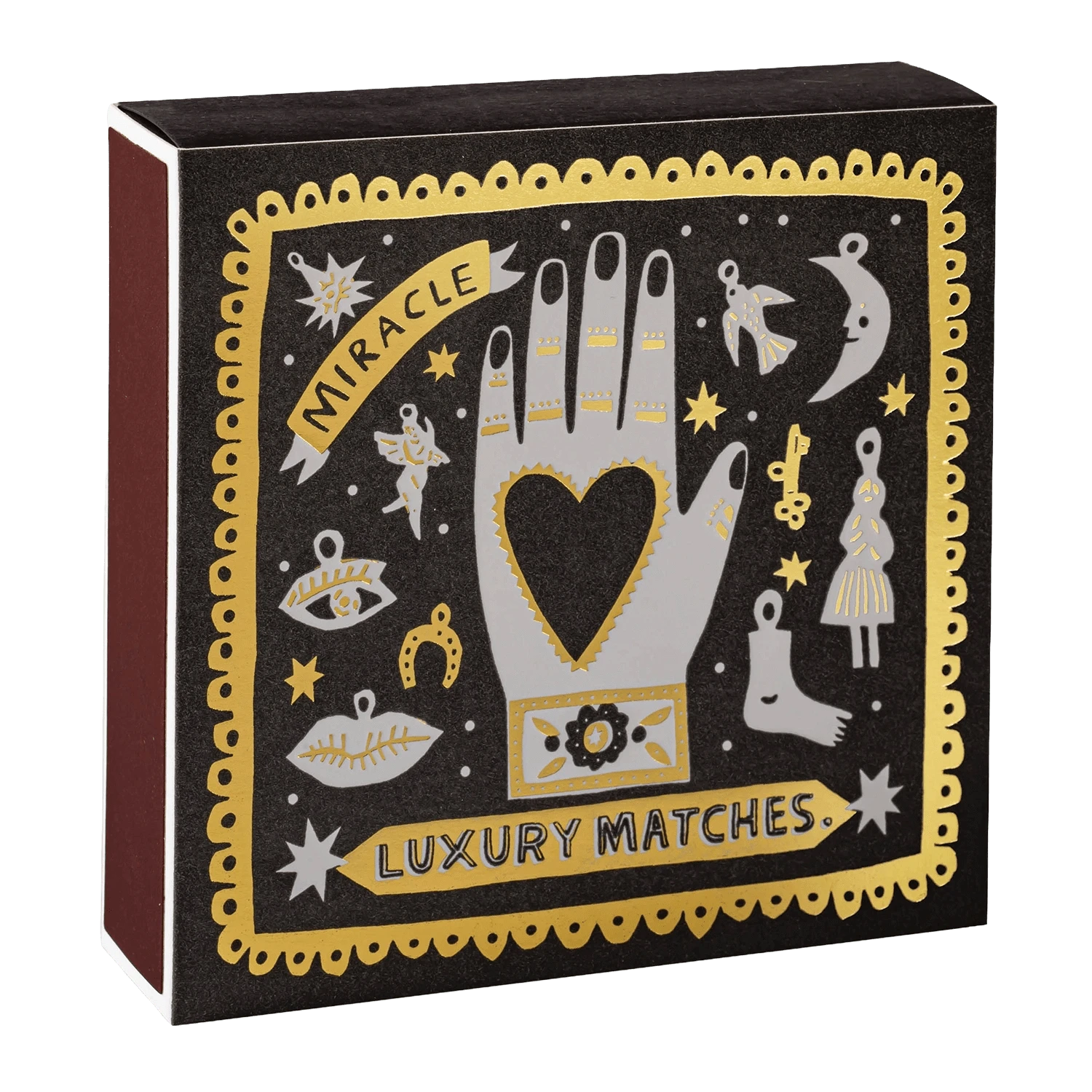 Square Luxury Match Box Black Miracle