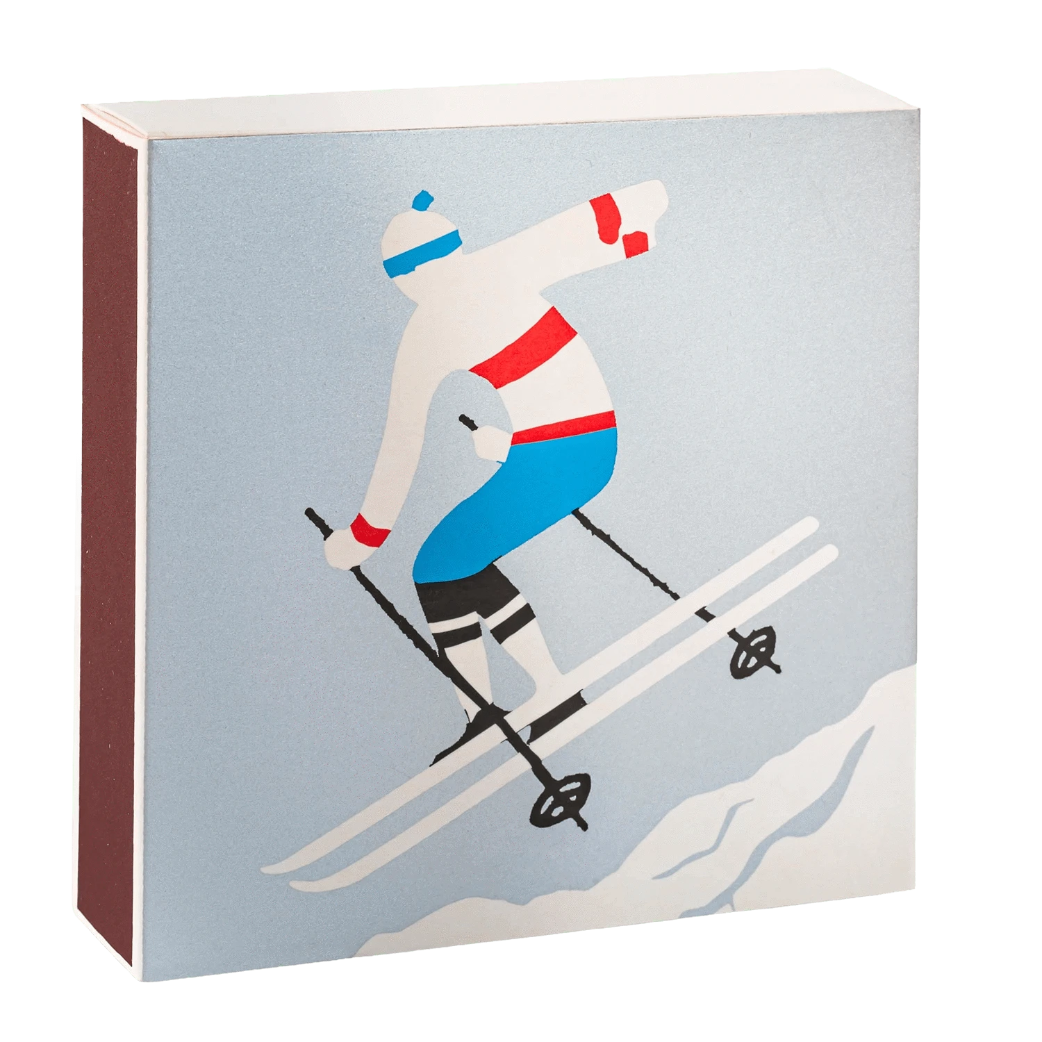 Square Luxury Match Box The Skier