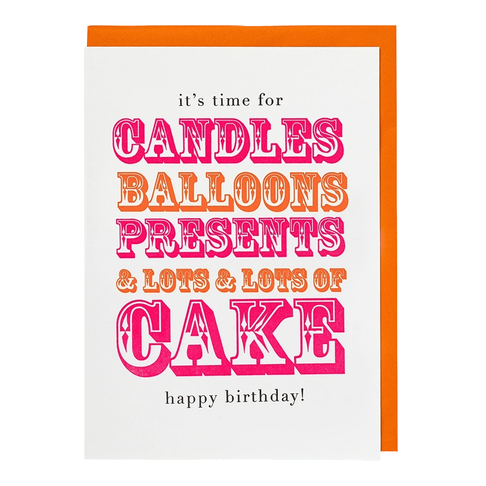 Letterpress Card It’s Time For Candles