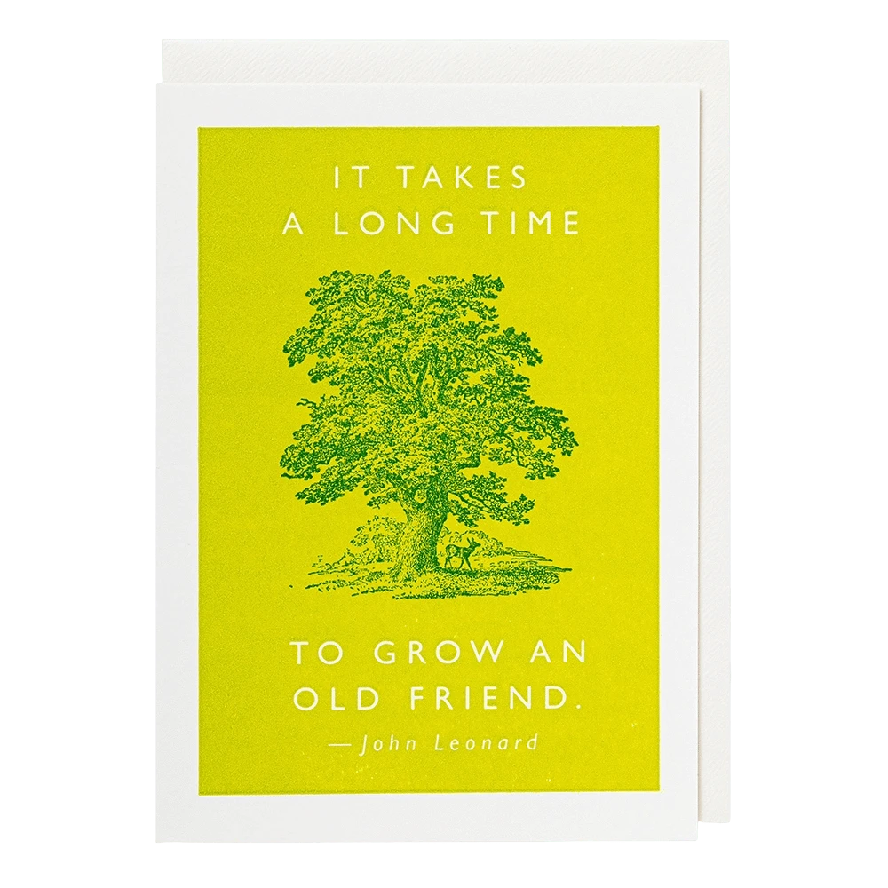 Letterpress Card An Old Friend